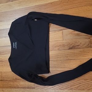 Garage long sleeve black crop top